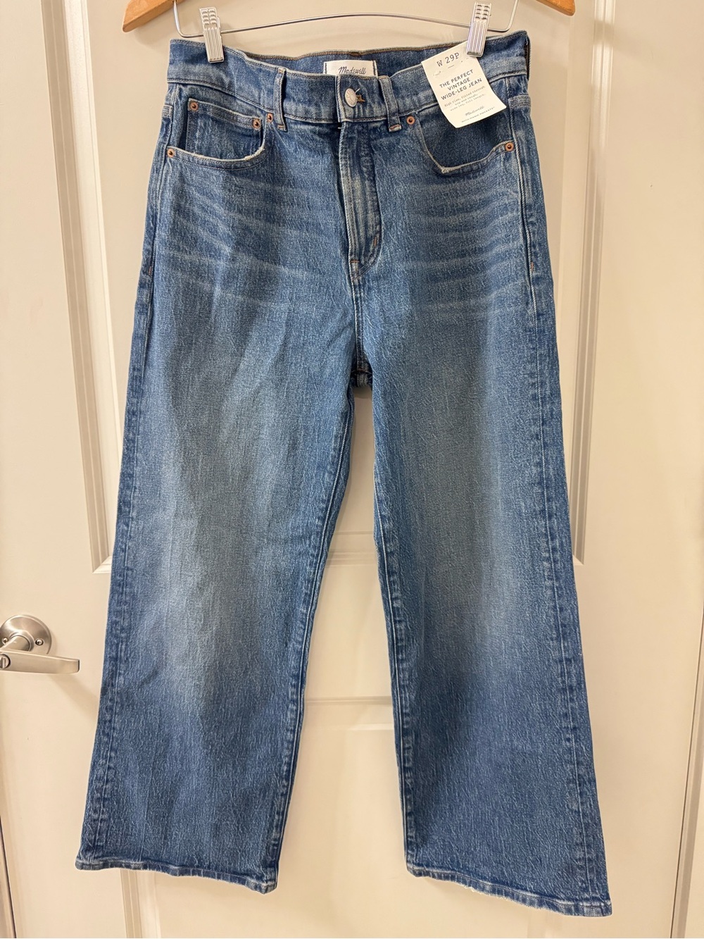 NWT Madewell The Perfect Vintage Wide-Leg Harvey Wash Comfort Stretch Jean 29 P